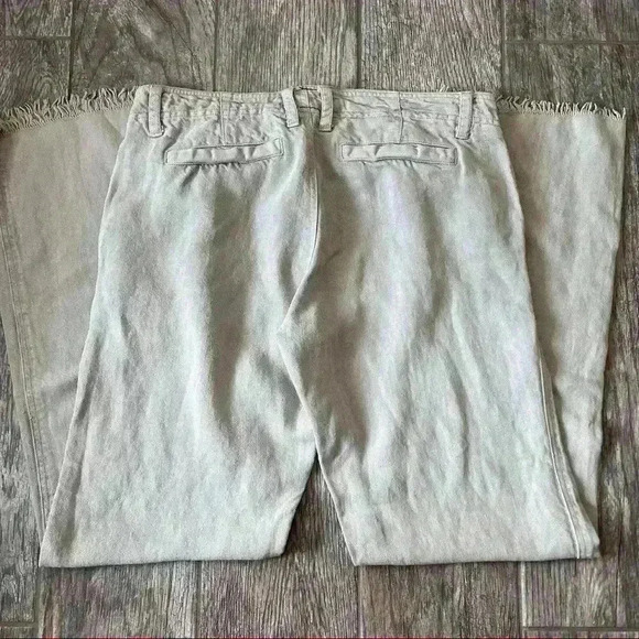Current Elliott Womens Khaki Raw Hem Straight Leg Pants Size 30 - Picture 3 of 8